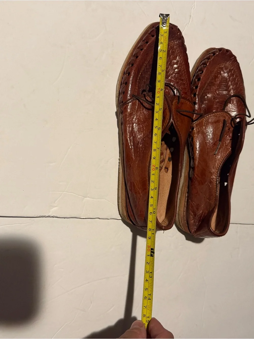 Brown Leather Woven Men’s Moccasin Shoes Mexican sandals nice quality